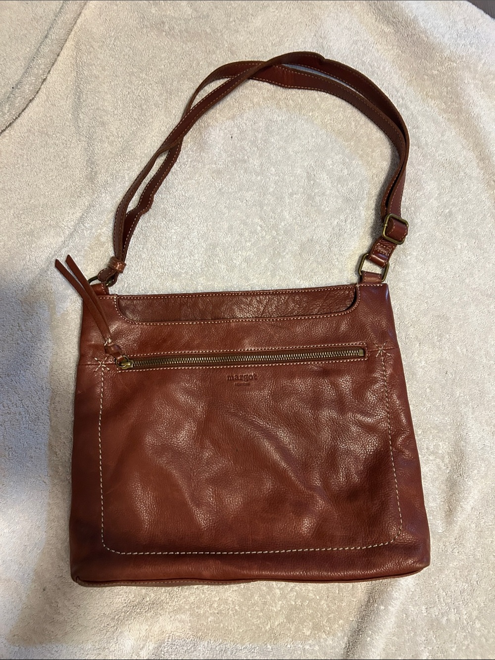 margot Chestnut Brown Leather Shoulder Bag